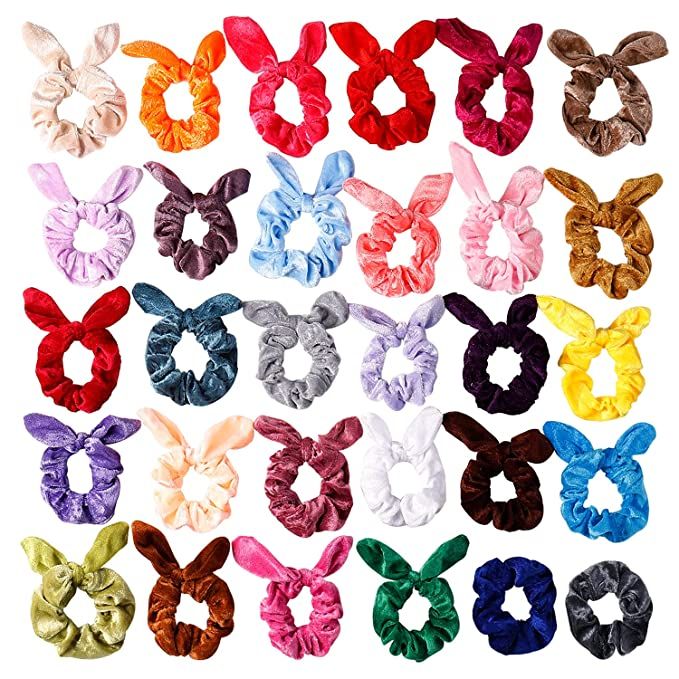 Hair Scrunchies Rabbit Bunny Ear 30pcs - Easter Bow Bowknot Scrunchies Velvet Scrunchy Bobbles El... | Amazon (US)