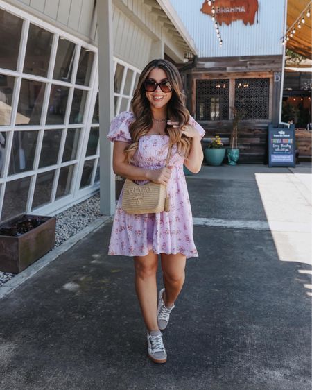 Cutest lavender spring dress. Wearing size small. My sneakers are Golden Goose look-a-likes. Run TTS

Vacation dress
Spring mini dress
Lavender dress
Maternity dress
Bridal shower dress
Baby shower dress
Sneakers
Mom outfit

#LTKstyletip #LTKfindsunder100 #LTKSeasonal