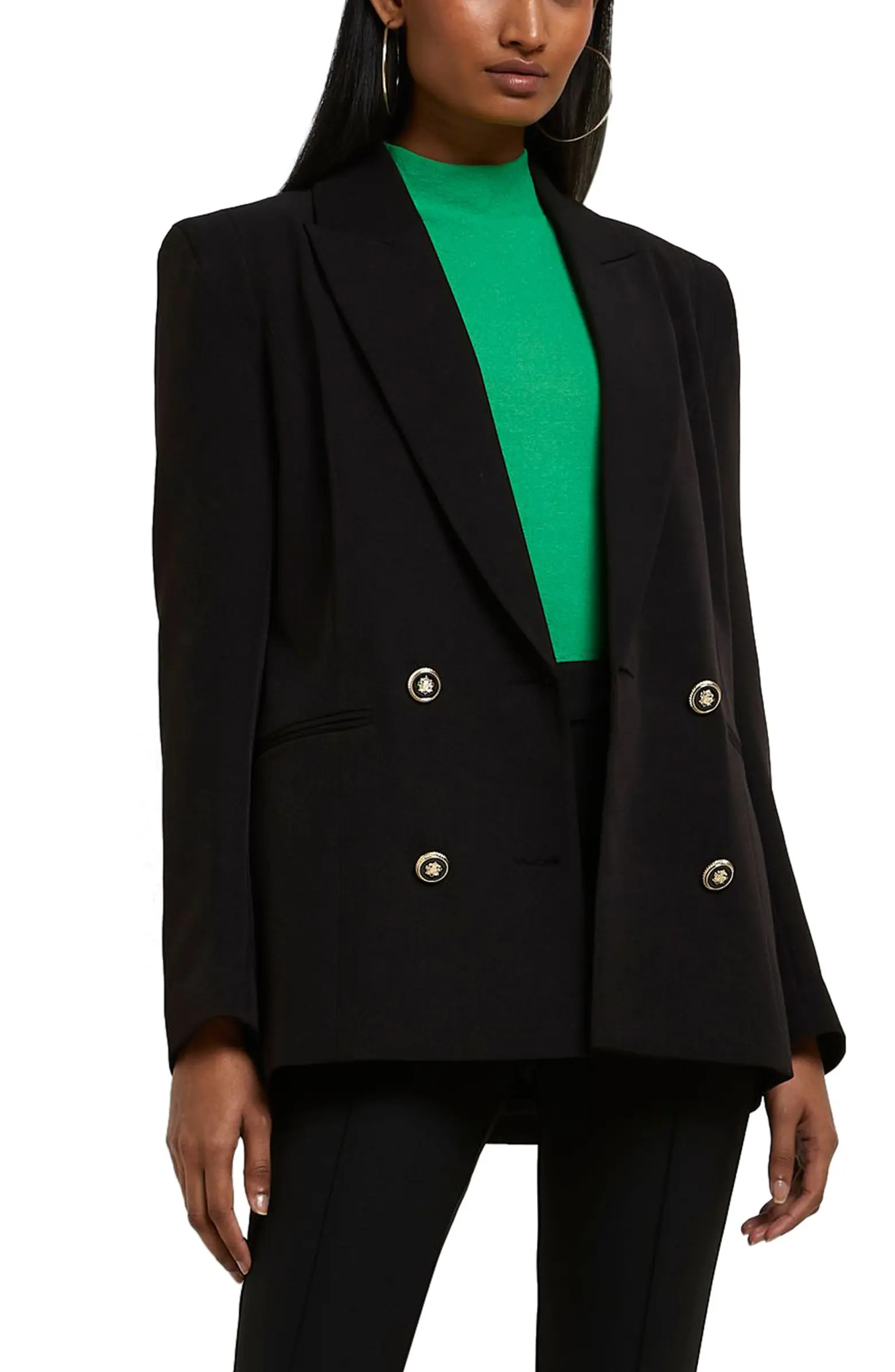 RIVER ISLAND Structured Double Breasted Blazer | Nordstrom | Nordstrom