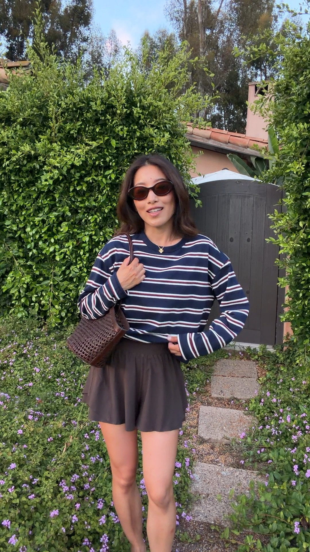 Size info below! • Gap oversized cropped long sleeve tee XXS regular, boxy cut with shorter length. FYI the length will shrink a lbit if you machine dry it
• High-rise flutter shorts size XS. I sized up. XS waist measures 24” when not stretched. 
• matching soft bra sz 4
• Madewell bag & sunglasses 

Easy mom outfit, petite friendly, weekend errands outfit, versatile shorts

#LTKPetite #LTKootd #LTKmomlife