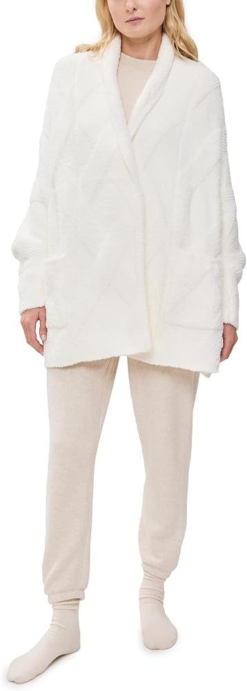 Barefoot Dreams Women's CozyChic Cable Weave Blanket Wrap | Amazon (US)