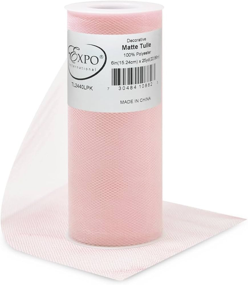 Expo International Decorative Matte Tulle, Spool of 6 Inches X 25 Yards, Polyester-Made Tulle Fab... | Amazon (US)