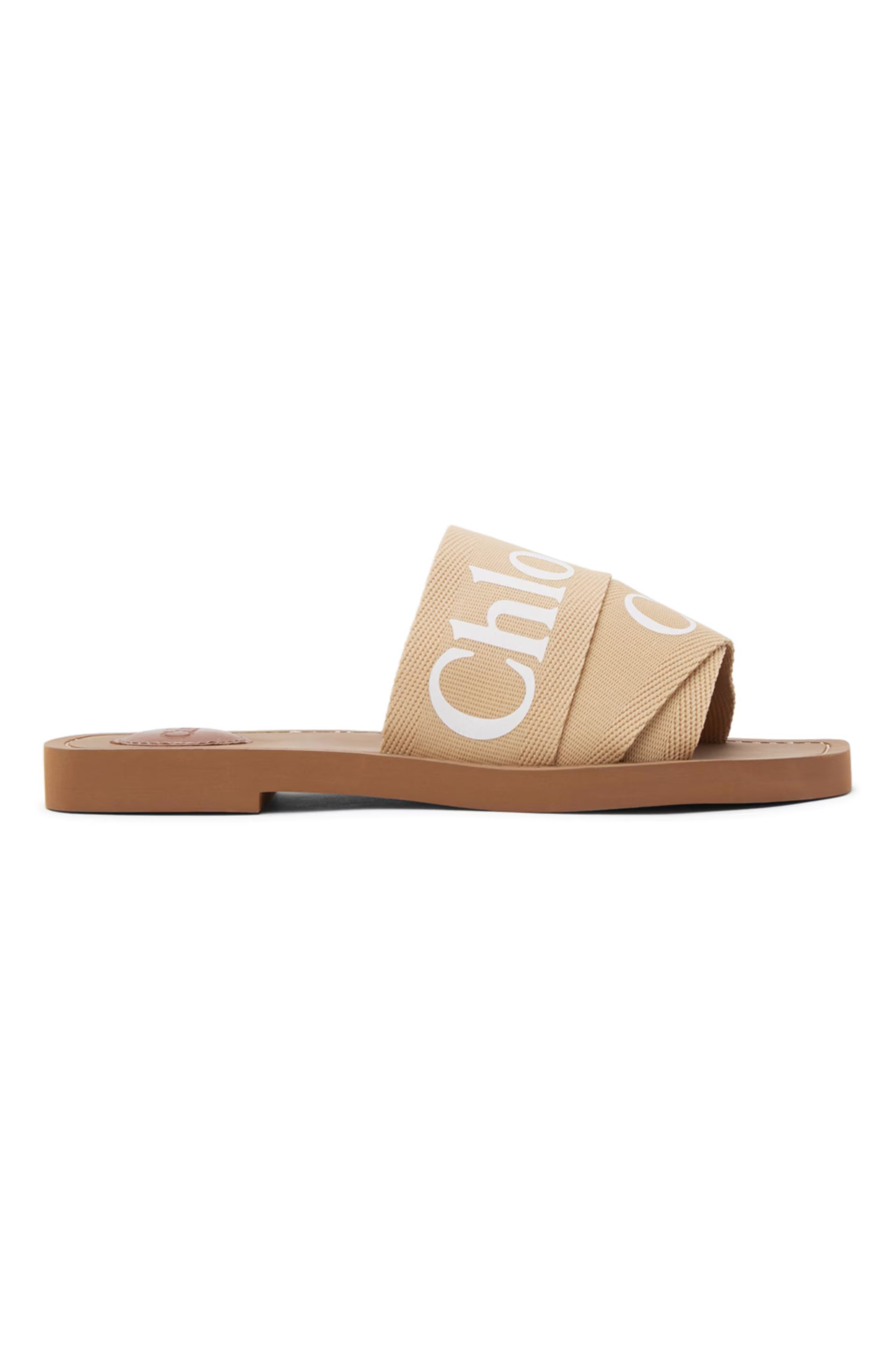 Chloé - Beige Woody Flat Sandals | SSENSE