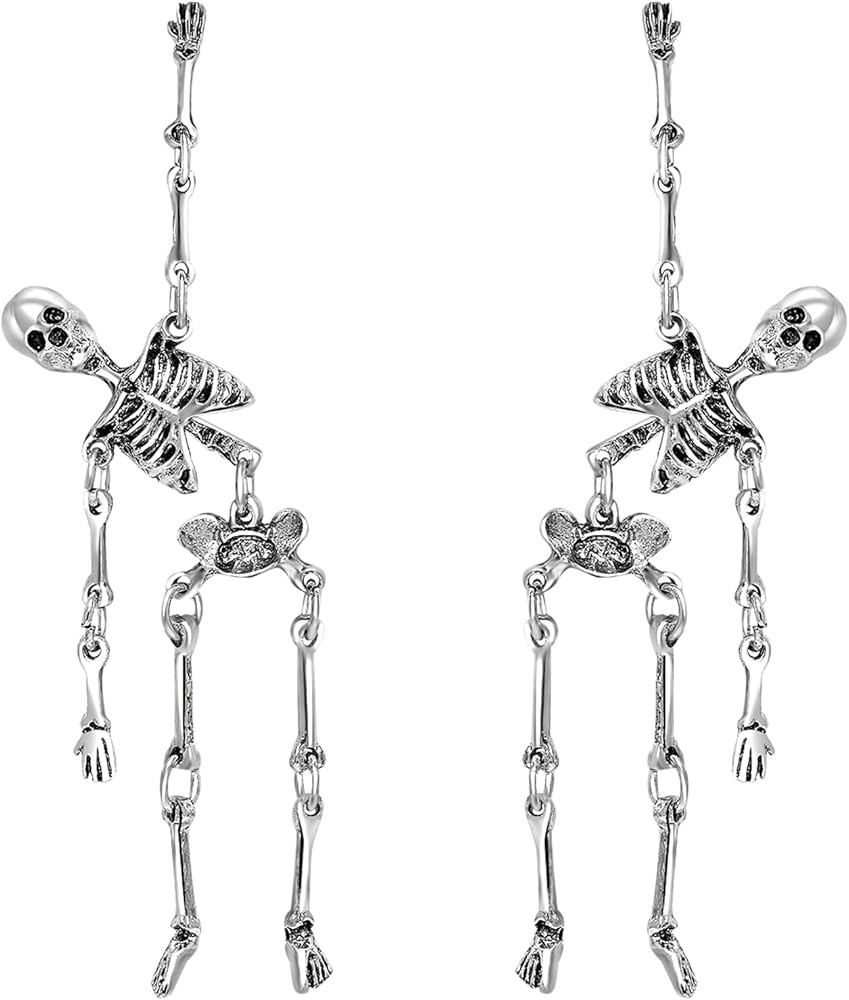 Halloween Earrings Skeleton Skull Earrings for Women Punk Gothic for Halloween Party Cosplay Jewe... | Amazon (US)