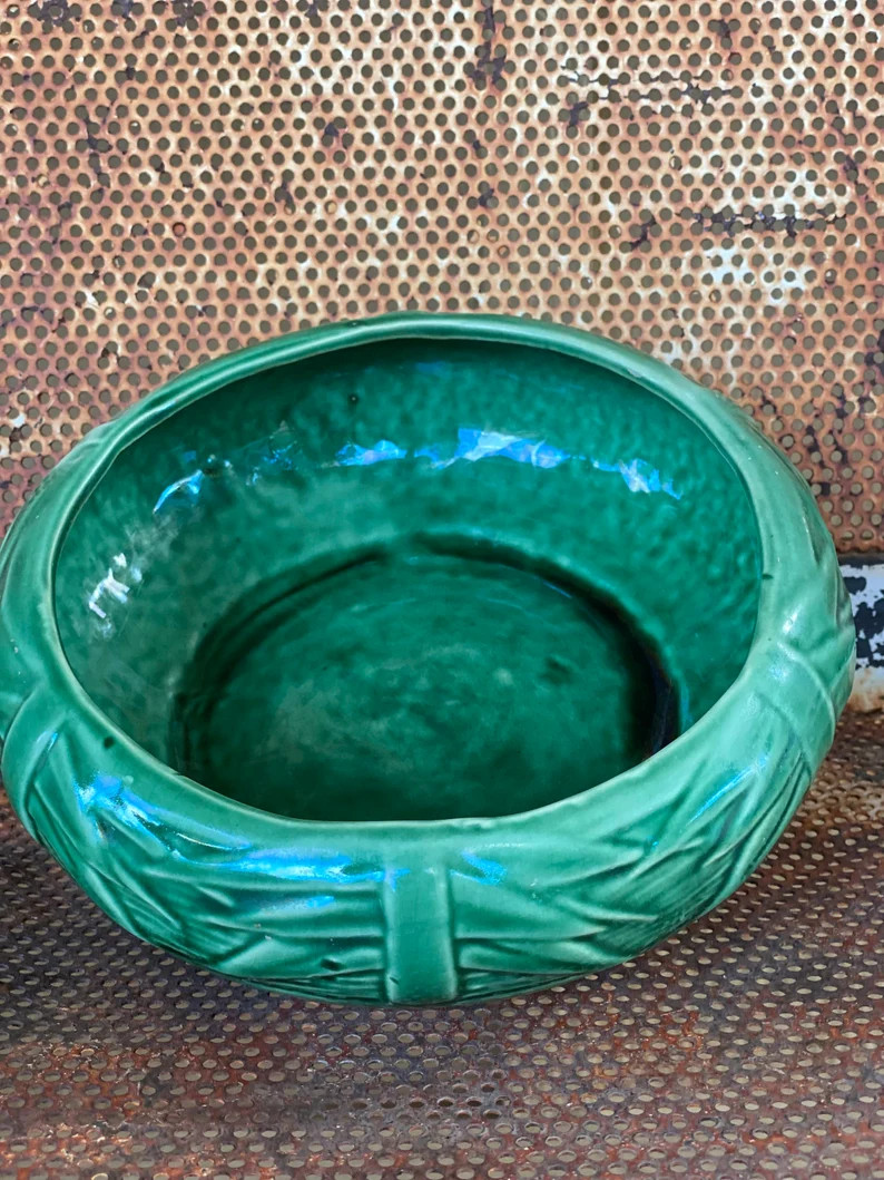 Vintage Mccoy Bulb Planter in the Bamboo Pattern. Beautiful Aqua Color. 1950s Circa - Etsy | Etsy (US)