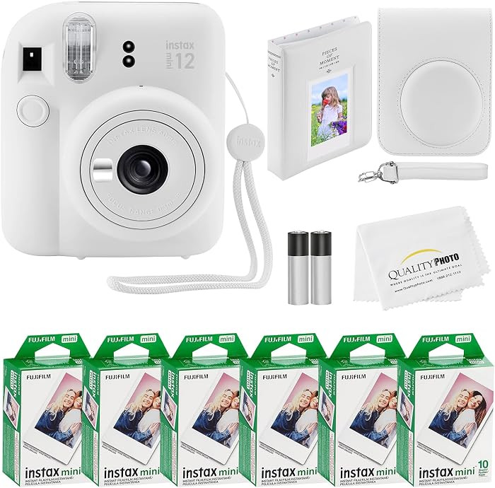 Fujifilm Instax Mini 12 Instant Camera + 60 Photo Prints + Quality Photo Value Bundle, Case, Deco... | Amazon (US)