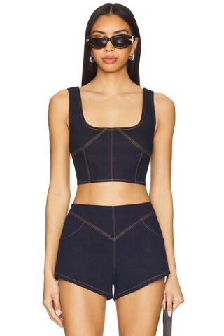Alba Top in Dark Blue | Revolve Clothing (Global)