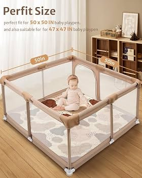 Blissful Diary Baby Play Mats for Floor, 50x50 Play Mat for Playpen, Thicken Soft Padding Foam Pl... | Amazon (US)