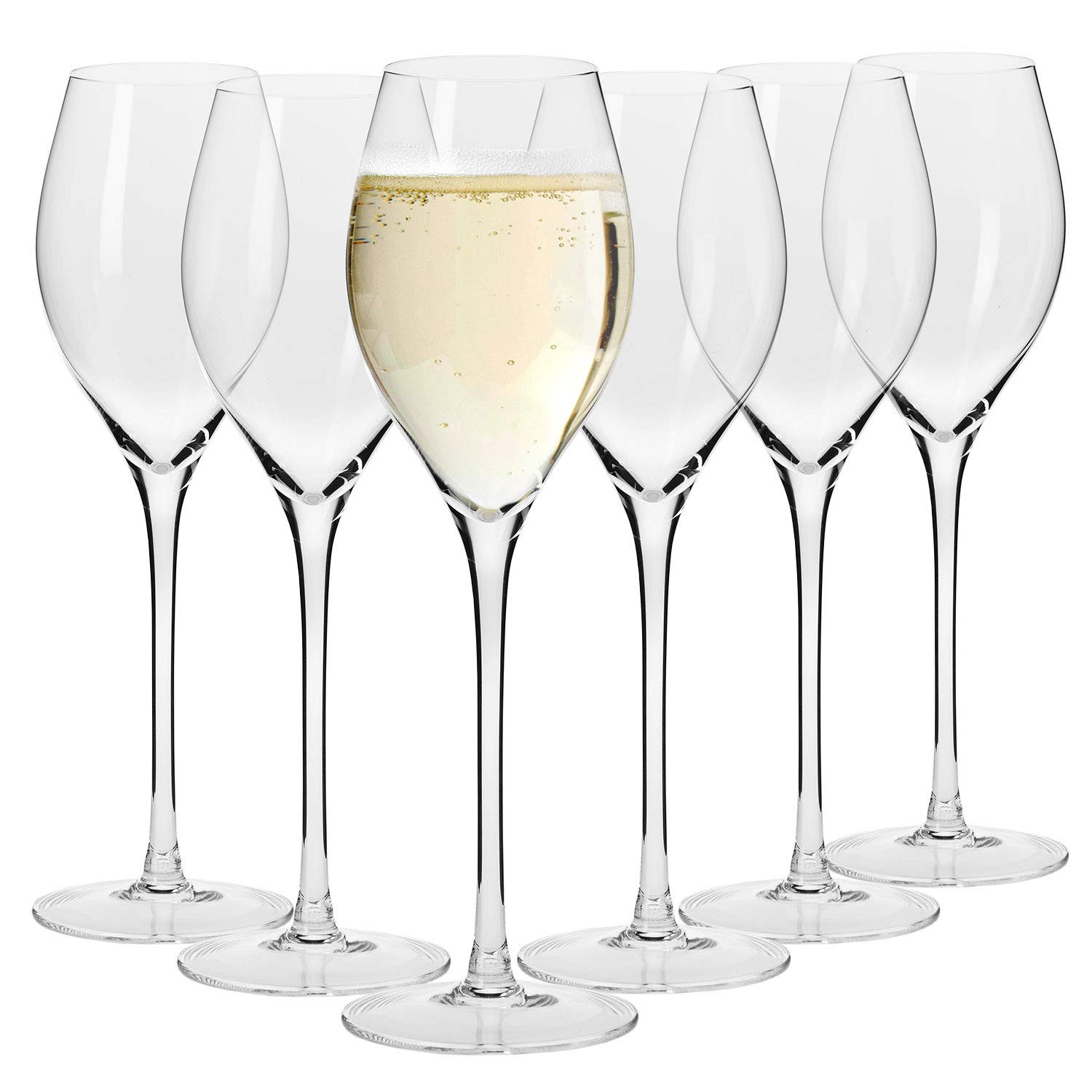 Krosno Large Prosecco Champagne Sparkling Wine Flutes, Set of 6, 9.4 fl oz, Rounded Shape for Ide... | Amazon (US)