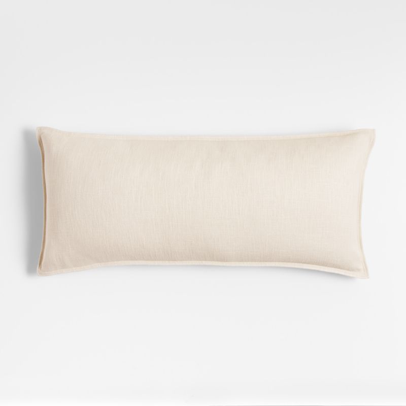 Ivory 36"x16" Laundered Linen Pillow | Crate & Barrel | Crate & Barrel