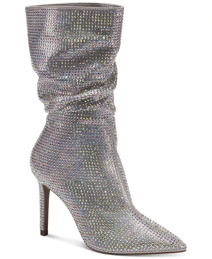Thalia Sodi Women's Raquell Rhinestone Slouch Dress Boots - Macy's | Macy's