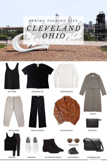A Spring packing list for a weekend in Cleveland, Ohio

—

#packinglist #CLE #Ohio 

#LTKunder50 #LTKSeasonal #LTKtravel