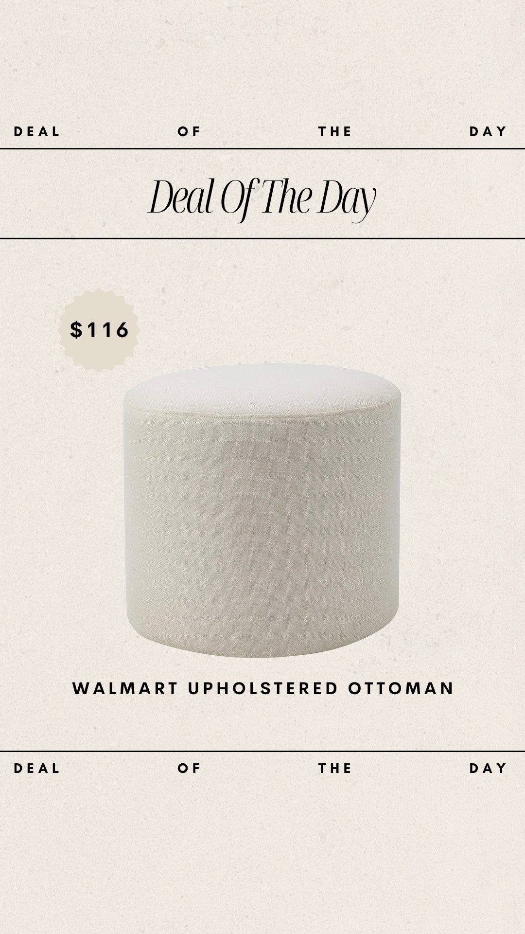 Deal of the Day - Walmart Upholstered Ottoman // only $116!

linen ottoman, upholstered ottoman, affordable home finds, walmart furniture, walmart home 

#LTKStyleTip #LTKHome #LTKSaleAlert