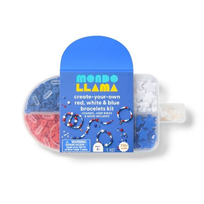 4th of July USA Beaded Friendship Bracelet Craft Activity Kit - Mondo Llama™ | Target