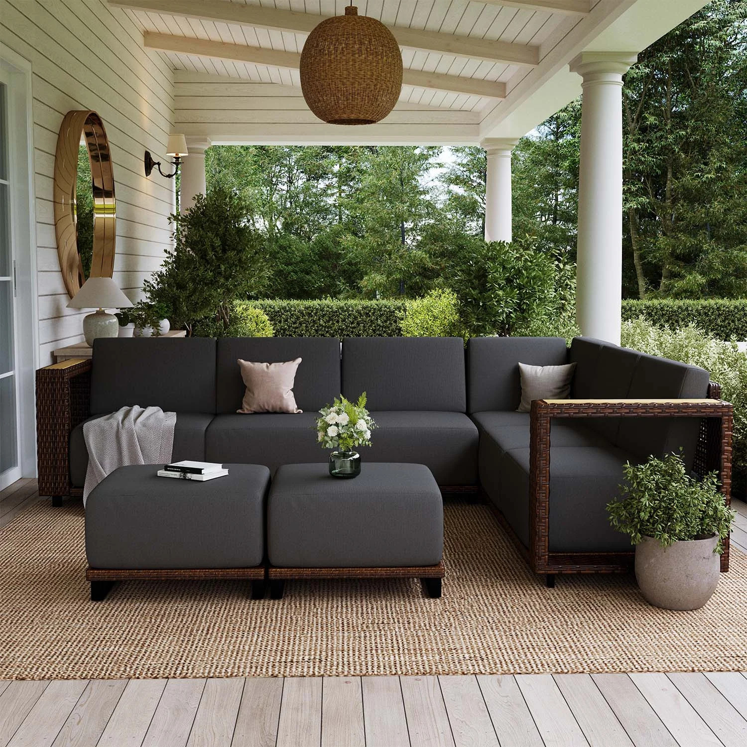 Eila 4 Pieces Wicker Outdoor Conversation Sets With 10'' Ultra-Thick Cushions | Wayfair North America