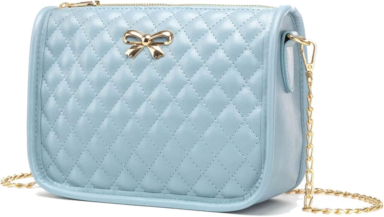 Hanbella Crossbody Purse for Women - Cute Quilted Leather Shoulder Bag with Gold Chain Strap for ... | Amazon (US)