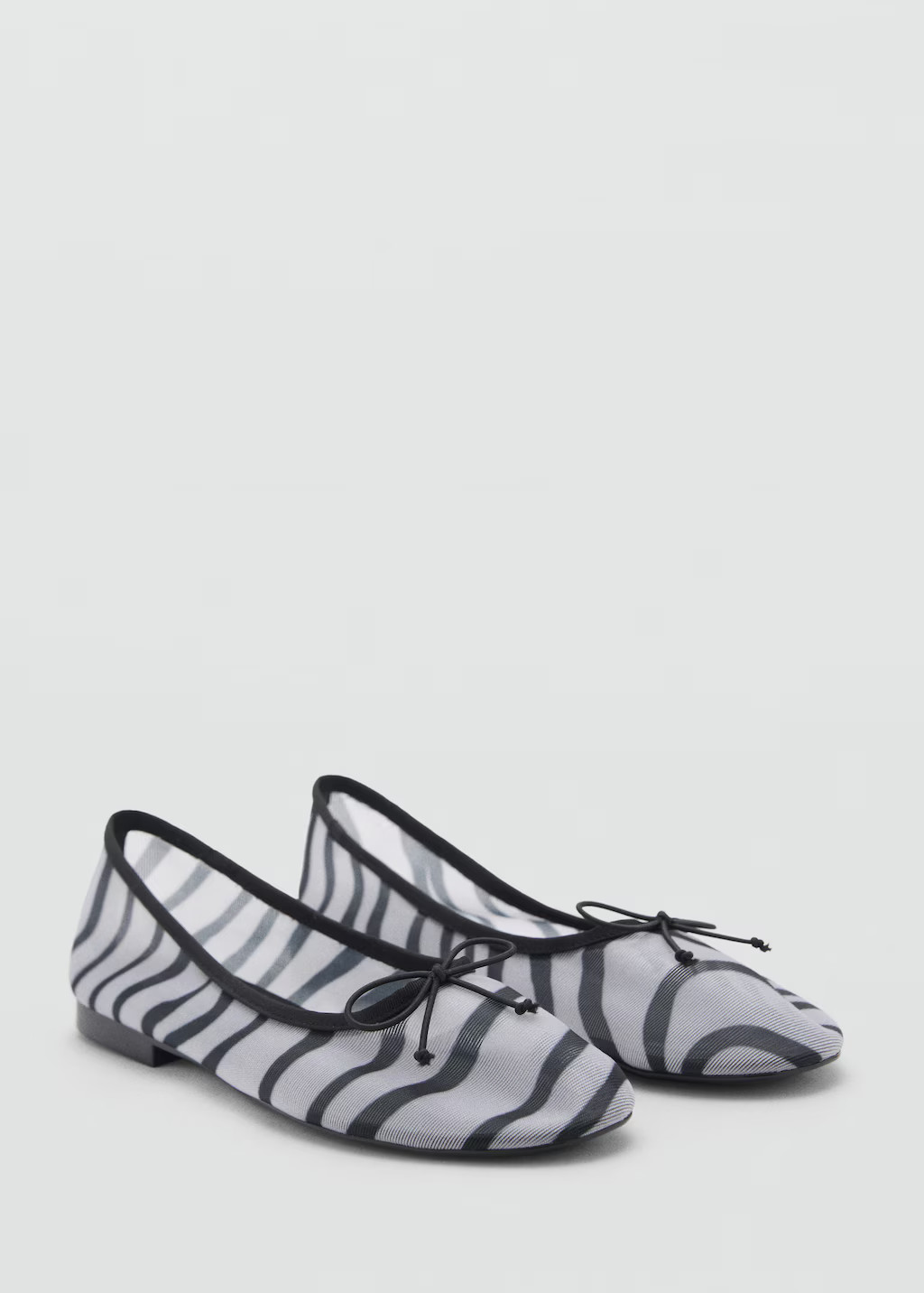 Animal-print mesh ballet flats white - Woman - 8½ - MANGO | Mango (US/MX/AU)
