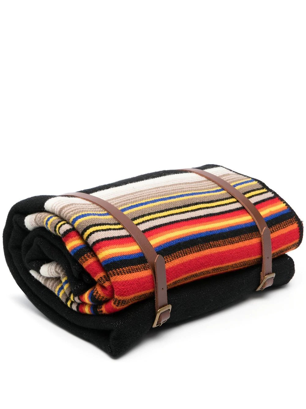 Pendleton striped wool-cotton blanket - Black | Farfetch Global
