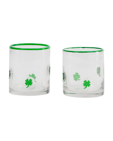 Set Of 2 St Patty's Day Glasses With Contrast Rim | TJ Maxx