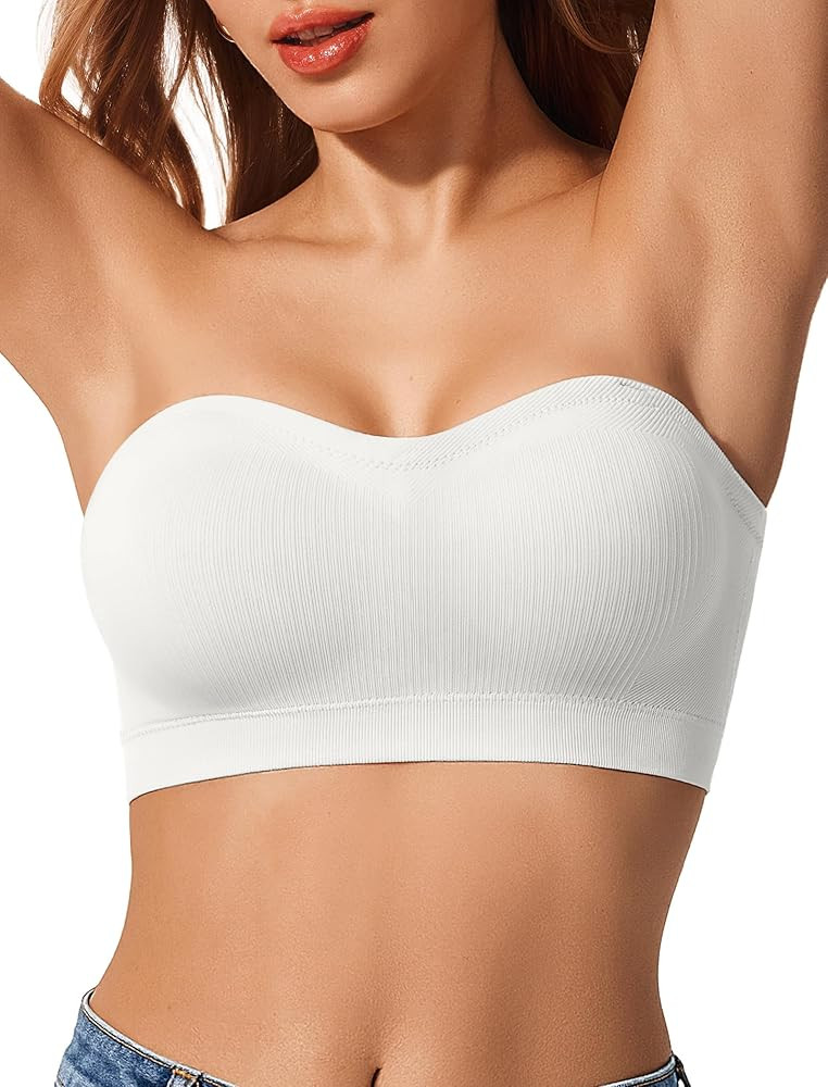 LetsJoli Push Up Strapless Bras for Women Supportive Bandeau Bra Non Slip Wireless No Underwire P... | Amazon (US)