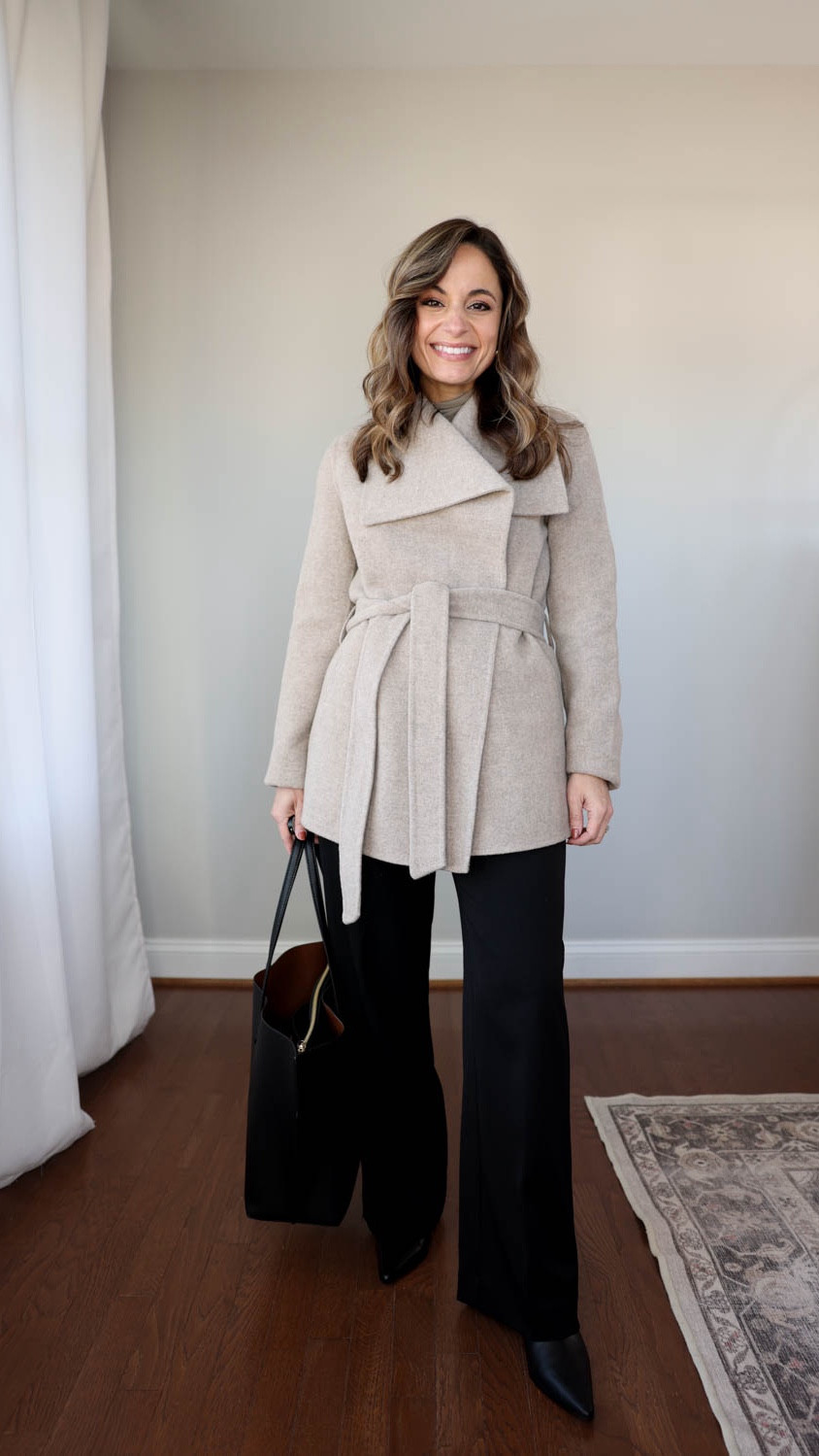 Winter boots series: how I would style boots for the office this winter! 

Pants (Ann Taylor): petite 00 - the curvy fit is the best for me 
Too (Nordstrom): xs 
Belt (Aritzia): tts 
Boots (J.Crew): tts 
Coat (Quince): xs - a little oversized, sleeves are cuffed under 

(Work outfits, petite fashion, outfits with boots, winter boots) 

#LTKPetite #LTKWorkwear