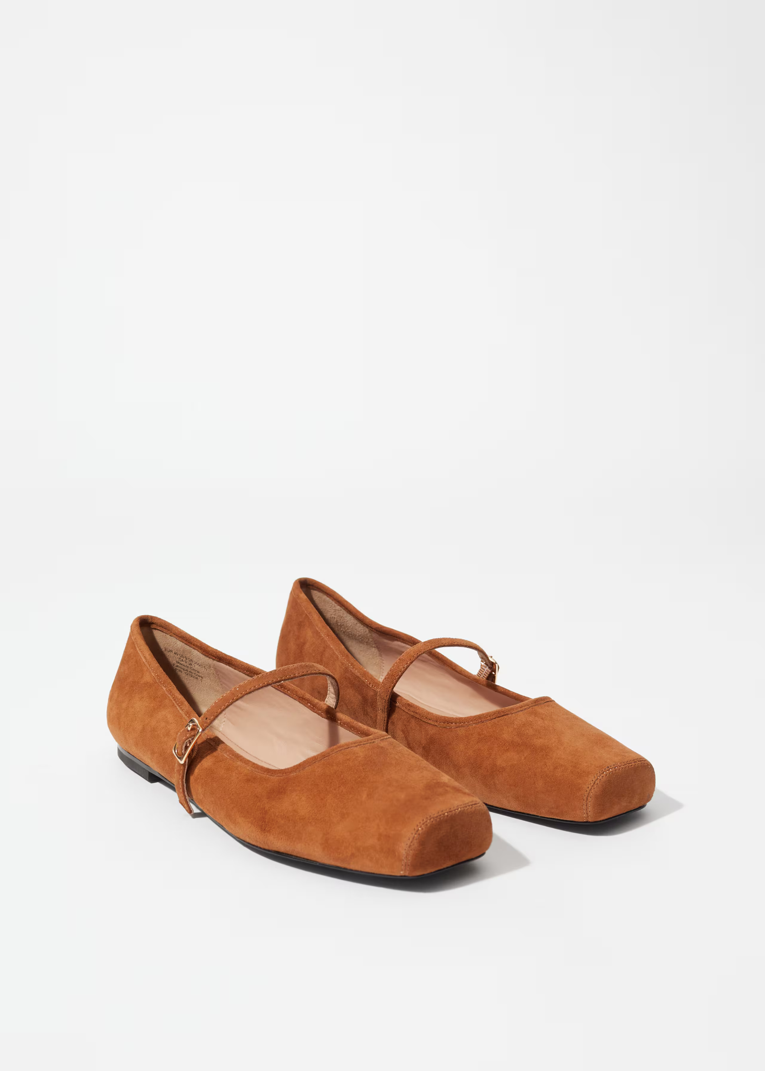 Square-Toe Ballet Flats - Brown suede - & Other Stories GB | & Other Stories UK