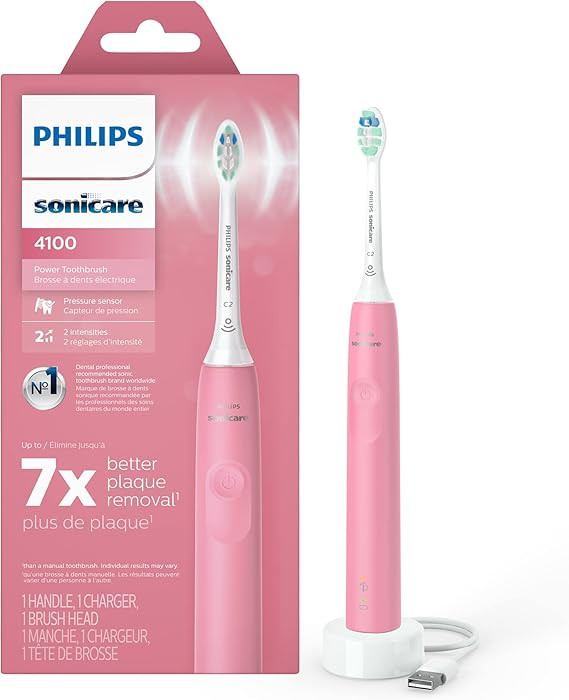 Philips Sonicare 4100 Rechargeable Electric Toothbrush, with Pressure Sensor, 2 Intensity Setting... | Amazon (US)