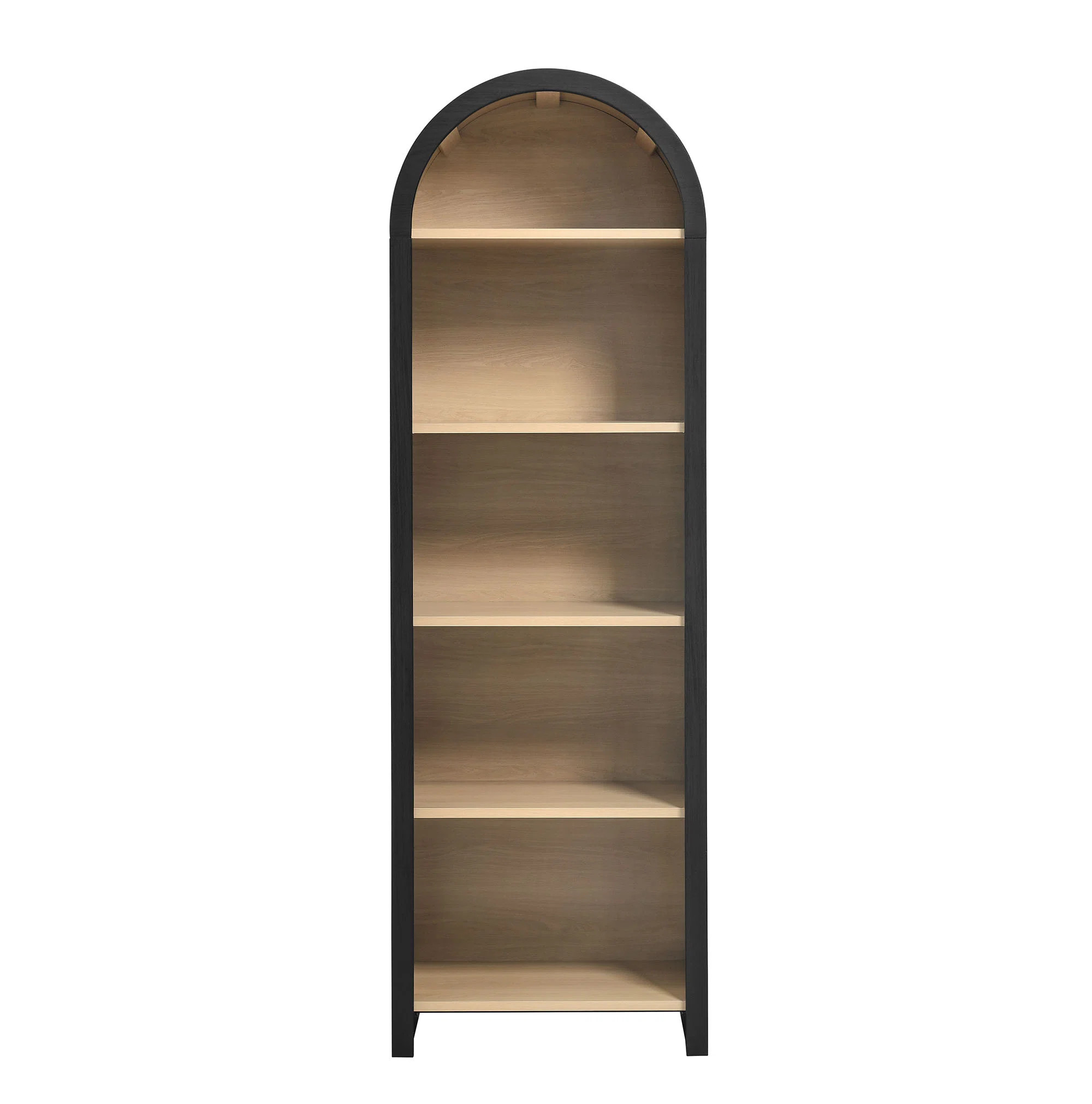 Evie Arched Narrow Bookcase Display Cabinet In Black | Wayfair North America