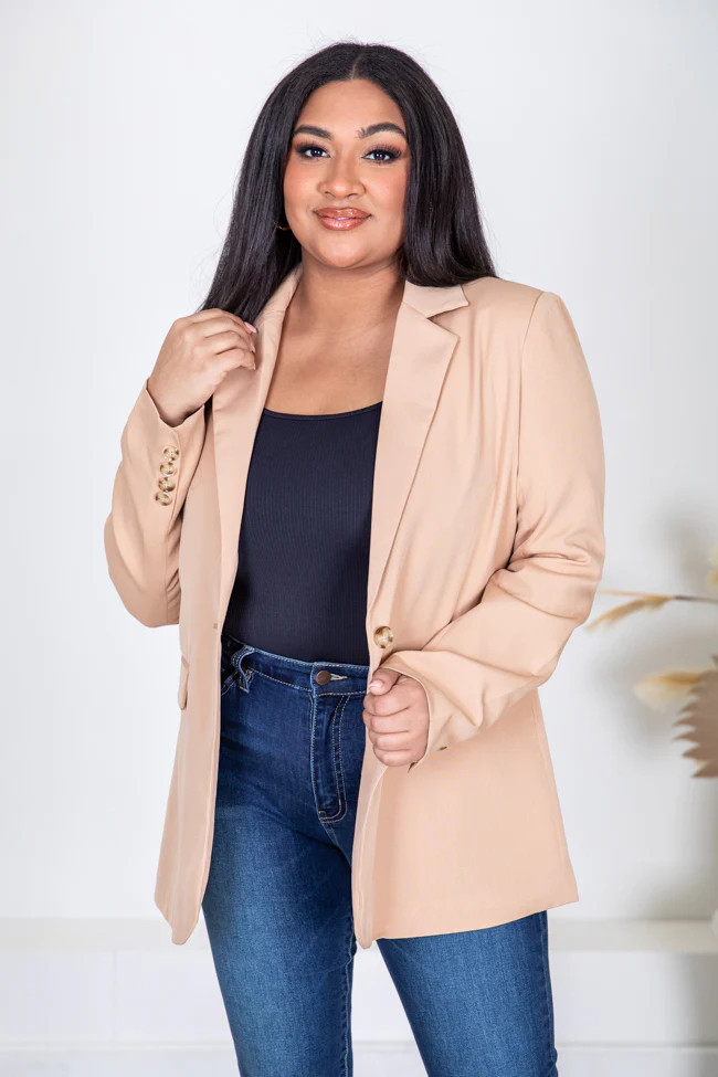 Picture To Burn Nude Boyfriend Blazer | Pink Lily