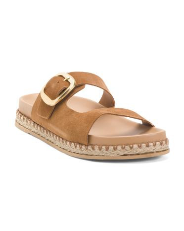 Made In Italy Nubuck Leather Getaway Sandals | TJ Maxx