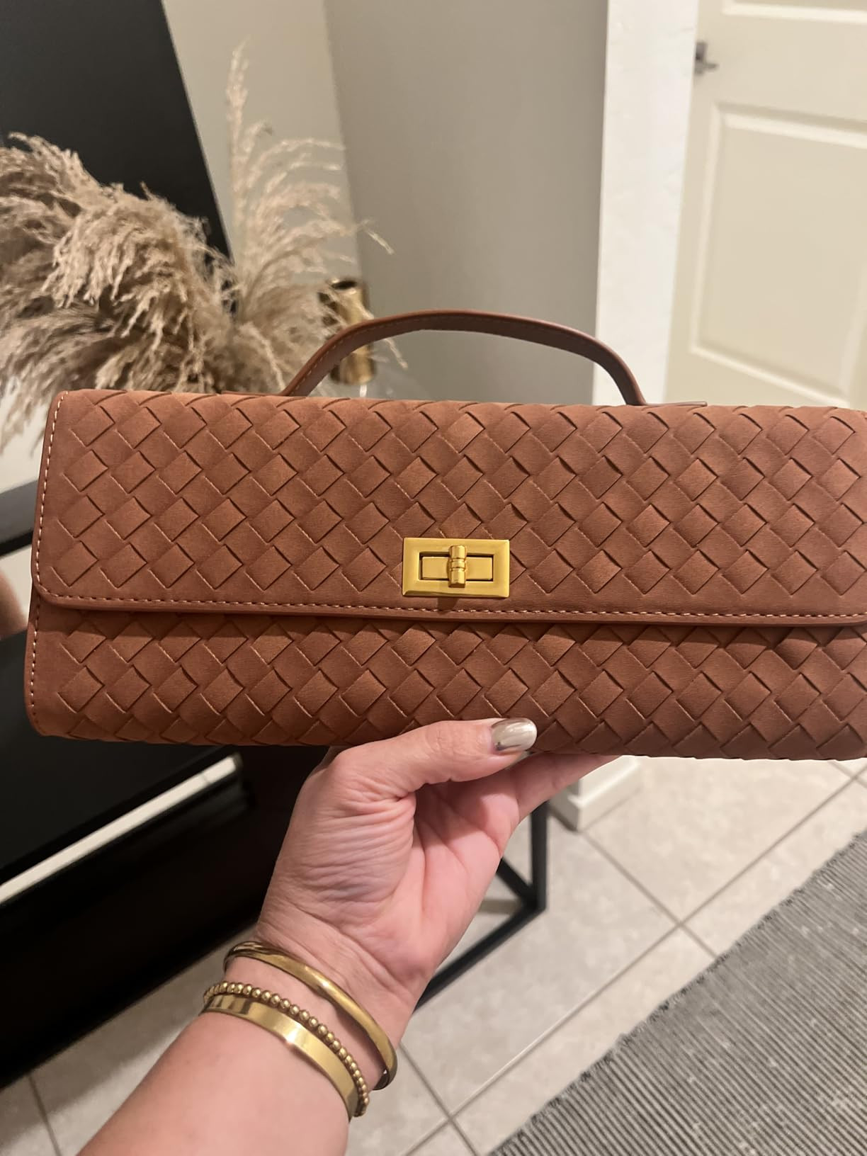 Woven Suede Clutch Purse for Women – Crossbody or Shoulder Evening Bag for Weddings, Parties, D... | Amazon (US)