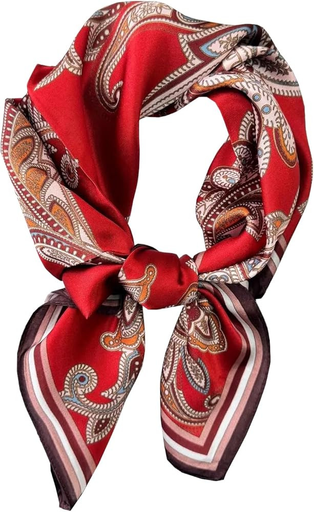 ANDANTINO 100% Mulberry Silk Square Scarf for Hair-25.6" X25.6'' Women Men Natural Silk Neckerchi... | Amazon (US)