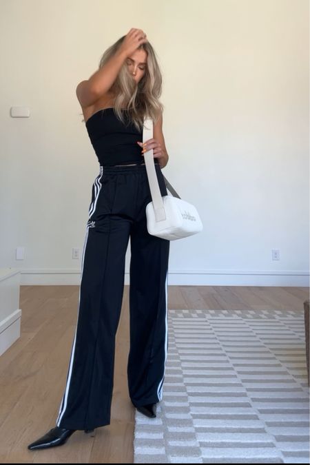 I’m a sucker for track pants plus pointed toed shoes. 