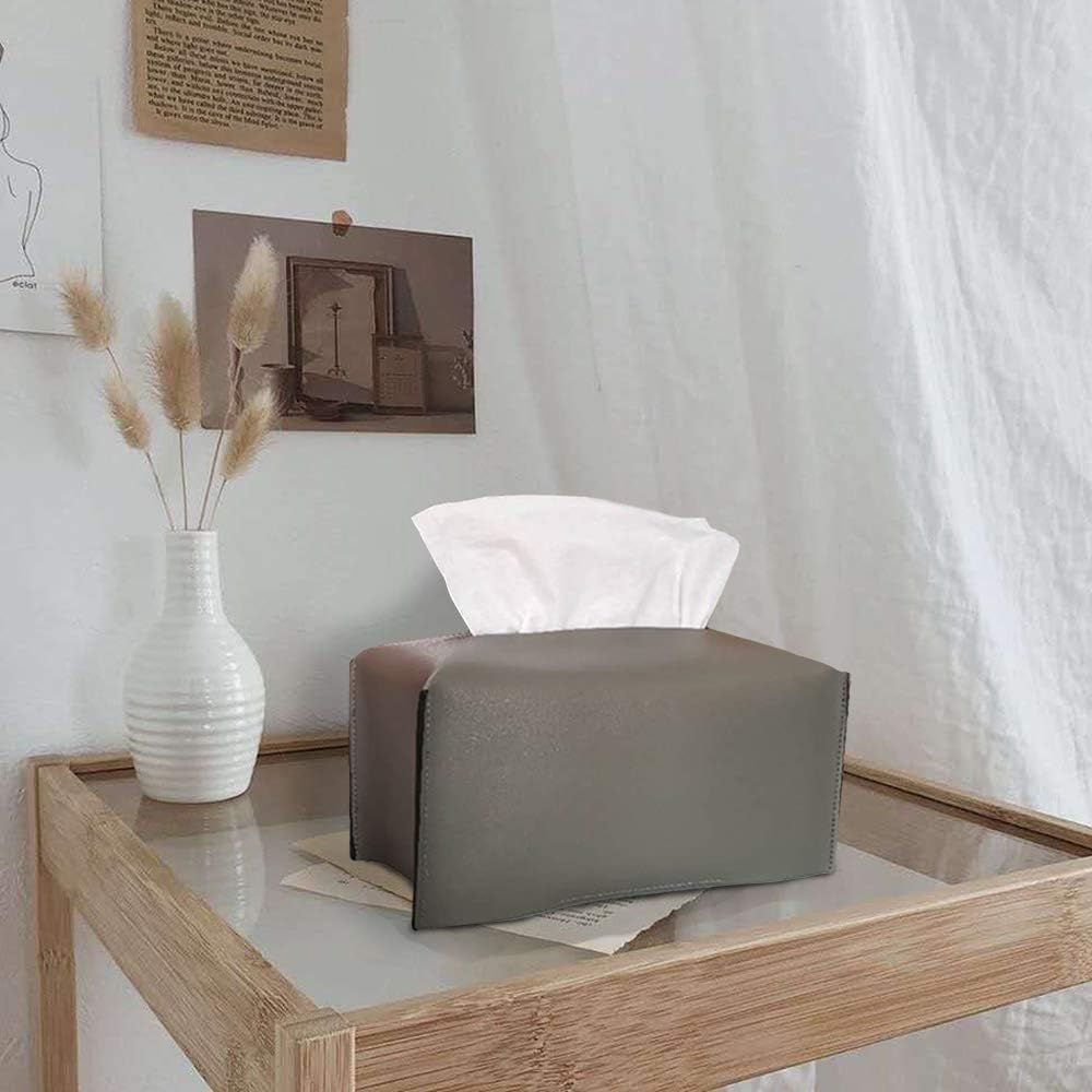 ohihuw Large Size Rectangular Tissue Box Cover PU Leather Modern Design Stylish Tissue Holder Org... | Amazon (US)
