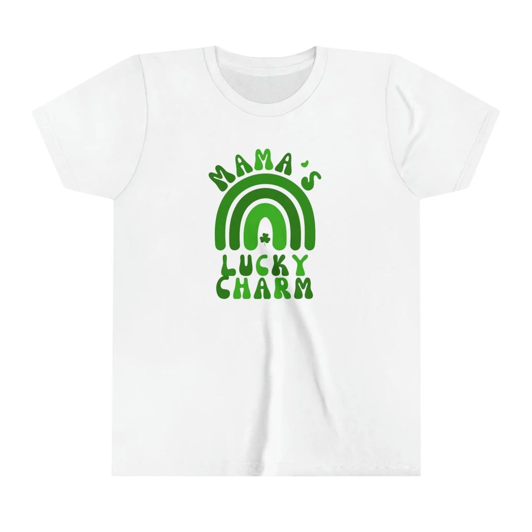 Youth Mama's Lucky Charm Short Sleeve Tee, Kids Lucky T-shirt, Mamas lucky charm, St. Patrick's D... | Etsy (US)