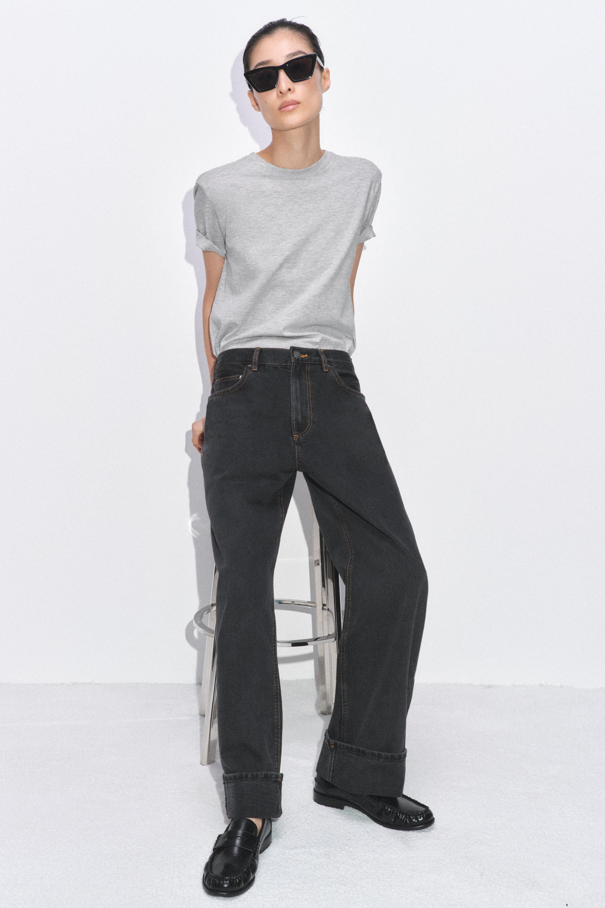ZW COLLECTION BAGGY MID-WAIST JEANS | Zara UK