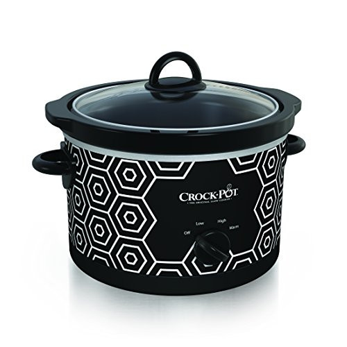 Crock-Pot 4.5 Quart Round Portable Slow Cooker and Food Warmer, Black & White Pattern (SCR450-HX) | Amazon (US)