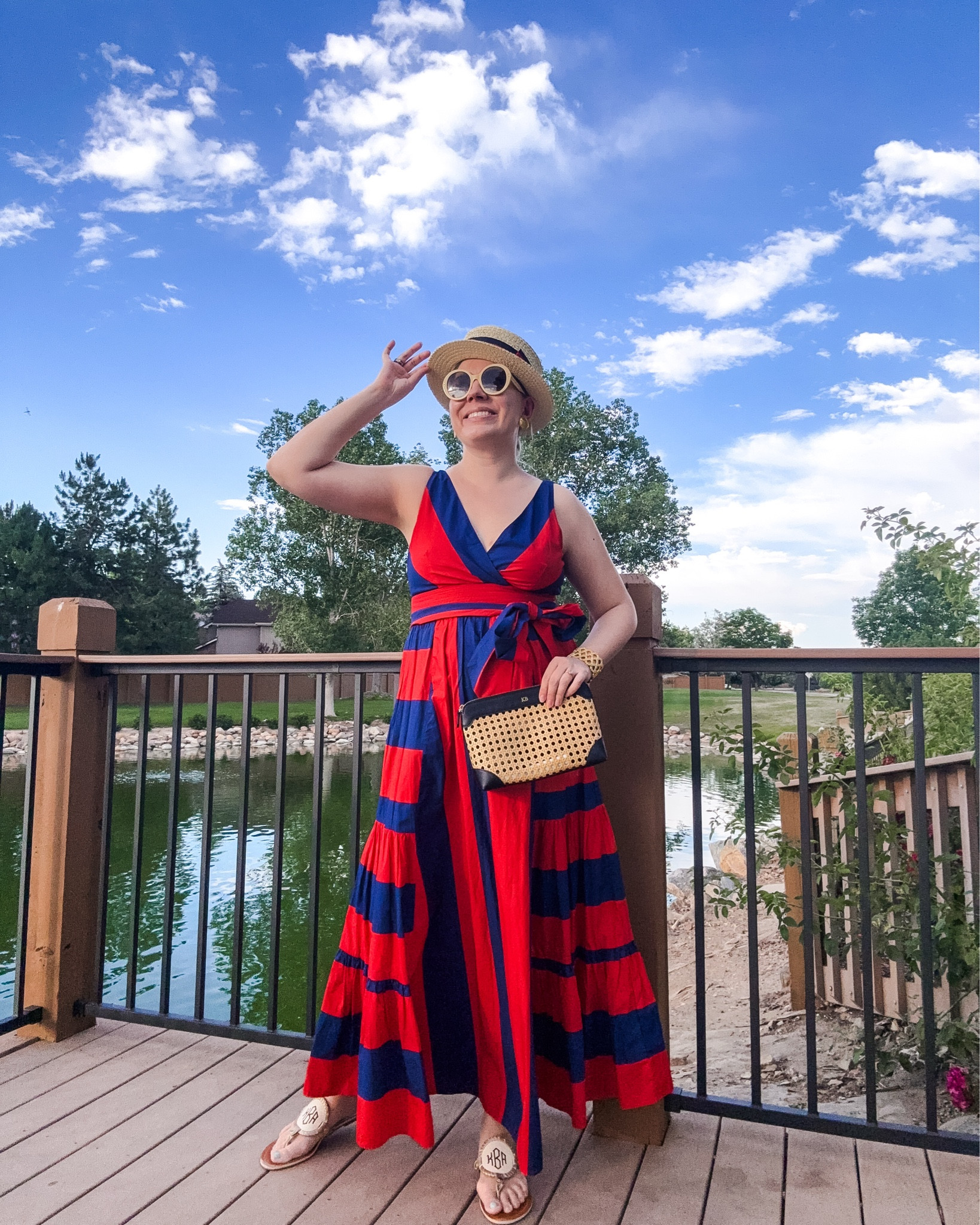 Look 15
Coastline Calling Capsule

Who says you need an ocean to channel your inner yacht club dreams? Even in a landlocked state, some bold stripes in bright colors can evoke coastal romance. Just add: sunhat, monogrammed sandals, and a woven clutch to seal the seaside fantasy. 🐚⛵️

Part of Coastline Calling, my summer capsule inspired by maximalist resortwear, vintage Americana, and statement pieces that bring the coast to you—wherever you are.

Save this for your next warm-weather dream look and follow along for more daily styling stories.

Dress - J Crew (old) 
Hat - Scala (linked)
Bag - Mark & Graham (linked)
Shoes - Marleylilly (linked)
Sunglasses - Gucci (linked)
Earrings - Vintage Givenchy (linked!)
Bracelet - Lilly Pulitzer 
Stacking Rings - Rocksbox (similar linked)

#CoastlineCalling #JCrewStyle #MarkAndGraham #MarleylillyStyle #NauticalInspired #MonogramStyle #RomanticStyle #SummerCapsuleWardrobe #StatementDressing #BoldAndPreppy #MaximalistFashion #ResortStyle #StyledMyCloset #ClassicWithATwist #OOTD #Dopaminedressing #coastalgranddaughter

#LTKSeasonal #LTKShoeCrush #LTKItBag