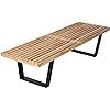 Battiphee George Nelson Platform Bench with Natural Hardwood Top and Metal Leg - Finished and Sim... | Amazon (US)