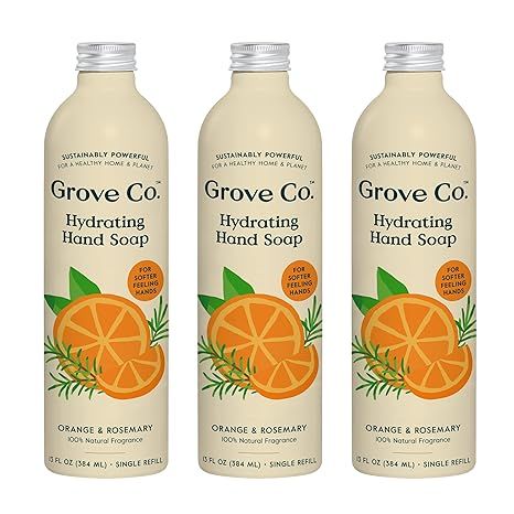 Grove Co. Hydrating Gel Hand Soap Refills (3 x 13 Fl Oz) Plastic-Free Liquid Hands Cleaner Refill... | Amazon (US)