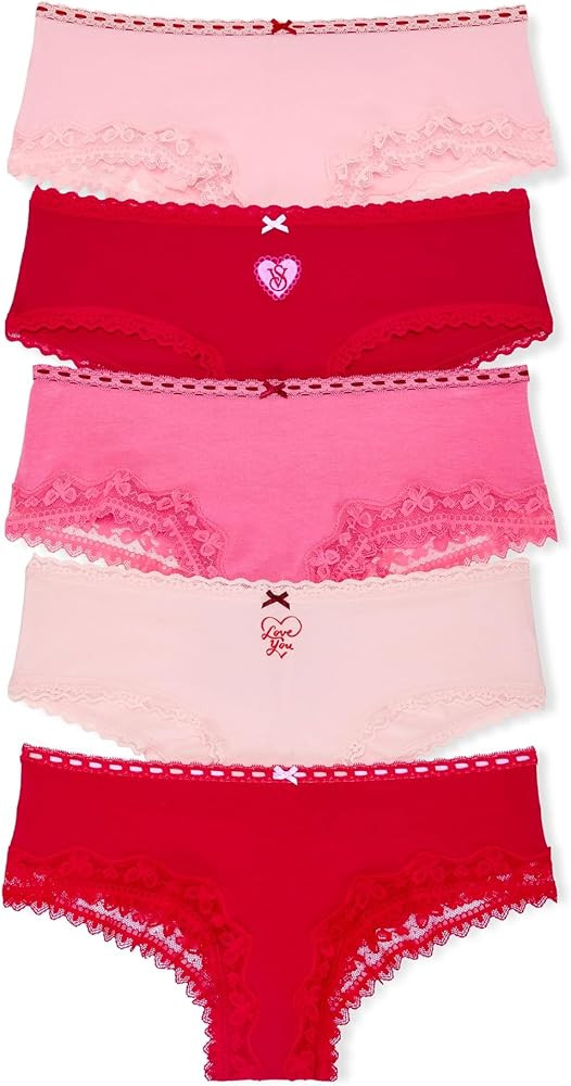 Victoria's Secret Women's Lace & Cotton Cheeky Underwear, Minimal Coverage Panties for Women, Mul... | Amazon (US)