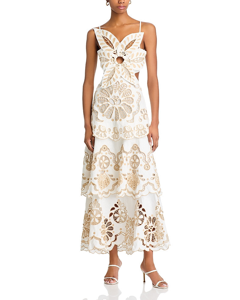Farm Rio Off White Flower Richelie Dress - Exclusive | Bloomingdale's (US)