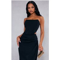 Black Woven Structured Bandeau Corset Top | PrettyLittleThing CAN