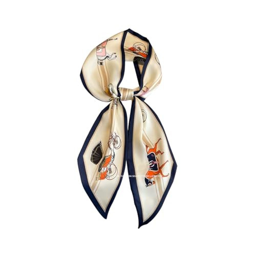 Livrerpi Double-sided Satin Silk Scarf Fashion Handbag Accessories Long Hair Head Neck Scarf 5.12 x 59inch 50 | Amazon (US)
