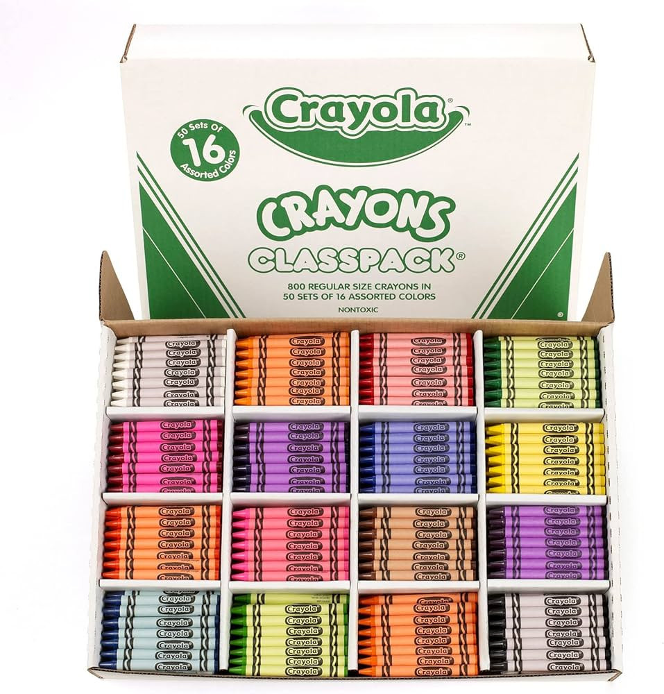 Crayola Crayon Classpack - 800ct (16 Assorted Colors), Bulk School Supplies for Teachers, Kids Cr... | Amazon (US)