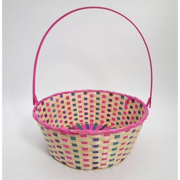 15" Bamboo Easter Basket Warm Colorway Pink and Purple Mix - Spritz™ | Target