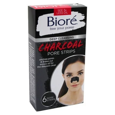 Biore Deep Cleansing Charcoal Pore Strips for Nose 6 Count | Walmart (US)