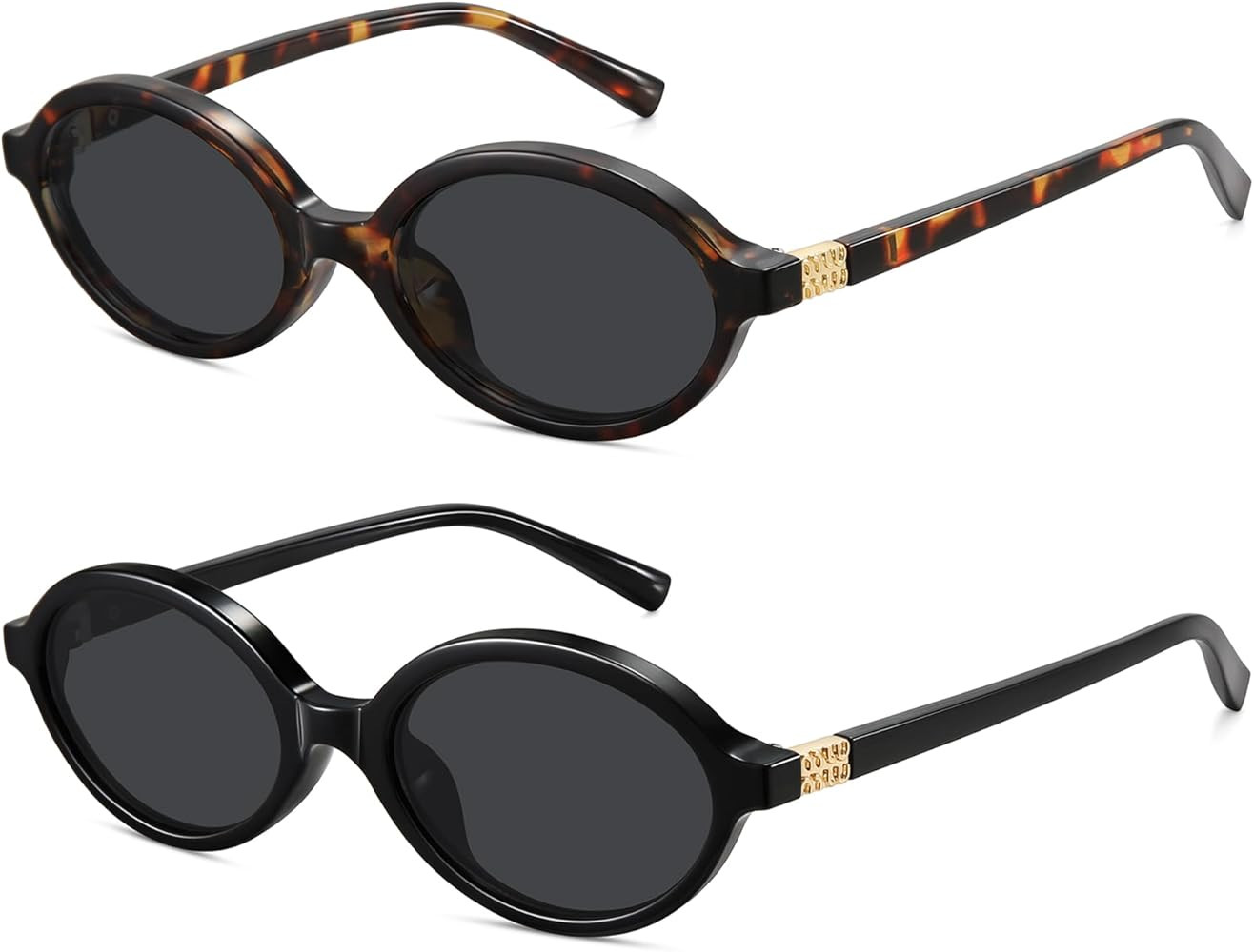 WOWSUN Retro Oval Sunglasses Womens Trendy Sun Glasses Sunnies UV400 Protection | Amazon (US)