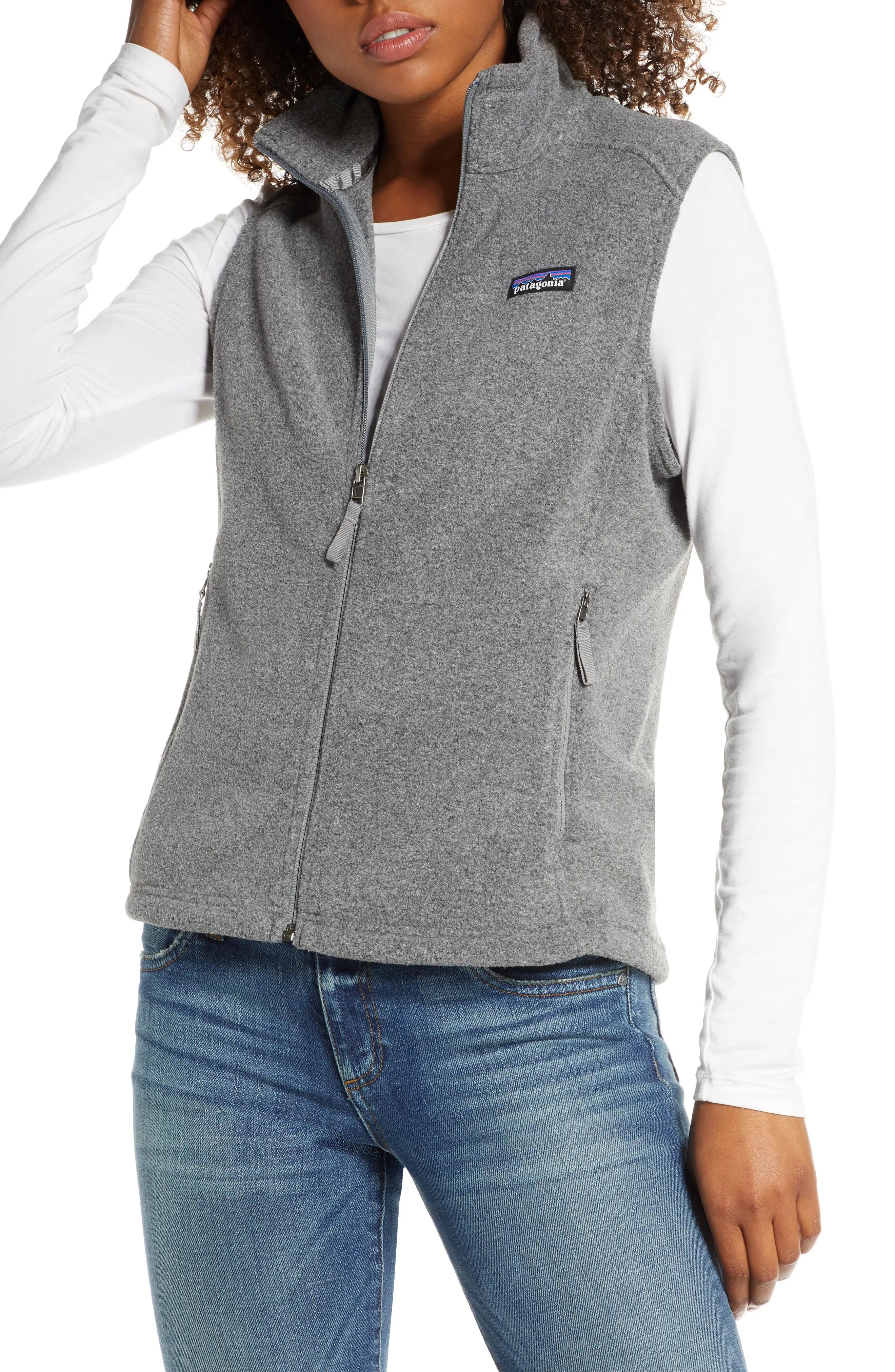 Women's Patagonia Classic Synchilla Recycled Fleece Vest, Size Medium - Grey | Nordstrom