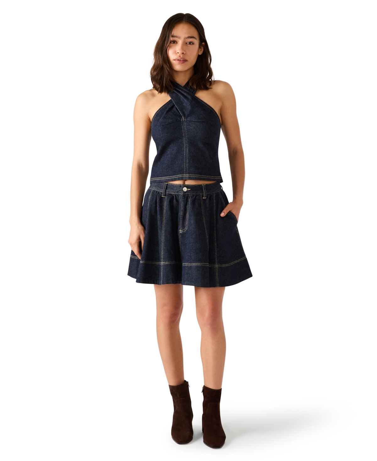 Steve Madden Women's Sleeveless Halter Top - Madrid Wash | Macy's